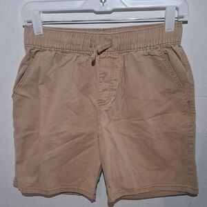 Tan Flat Front Shorts with Relaxed Fit